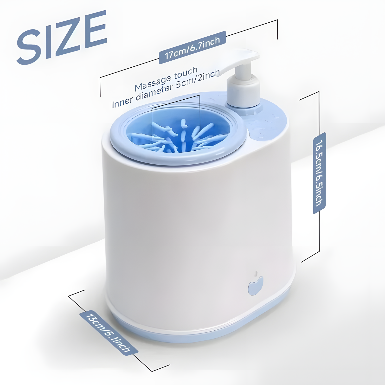 Automatic Electric Pet Paw Washer Cup with Brush Blue/Gray