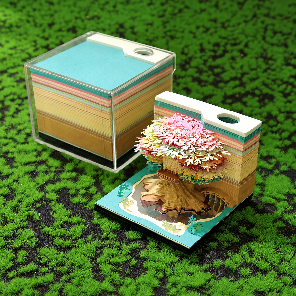 Treehouse Paper Sculpture Memo Pad, 218 Pages and Light