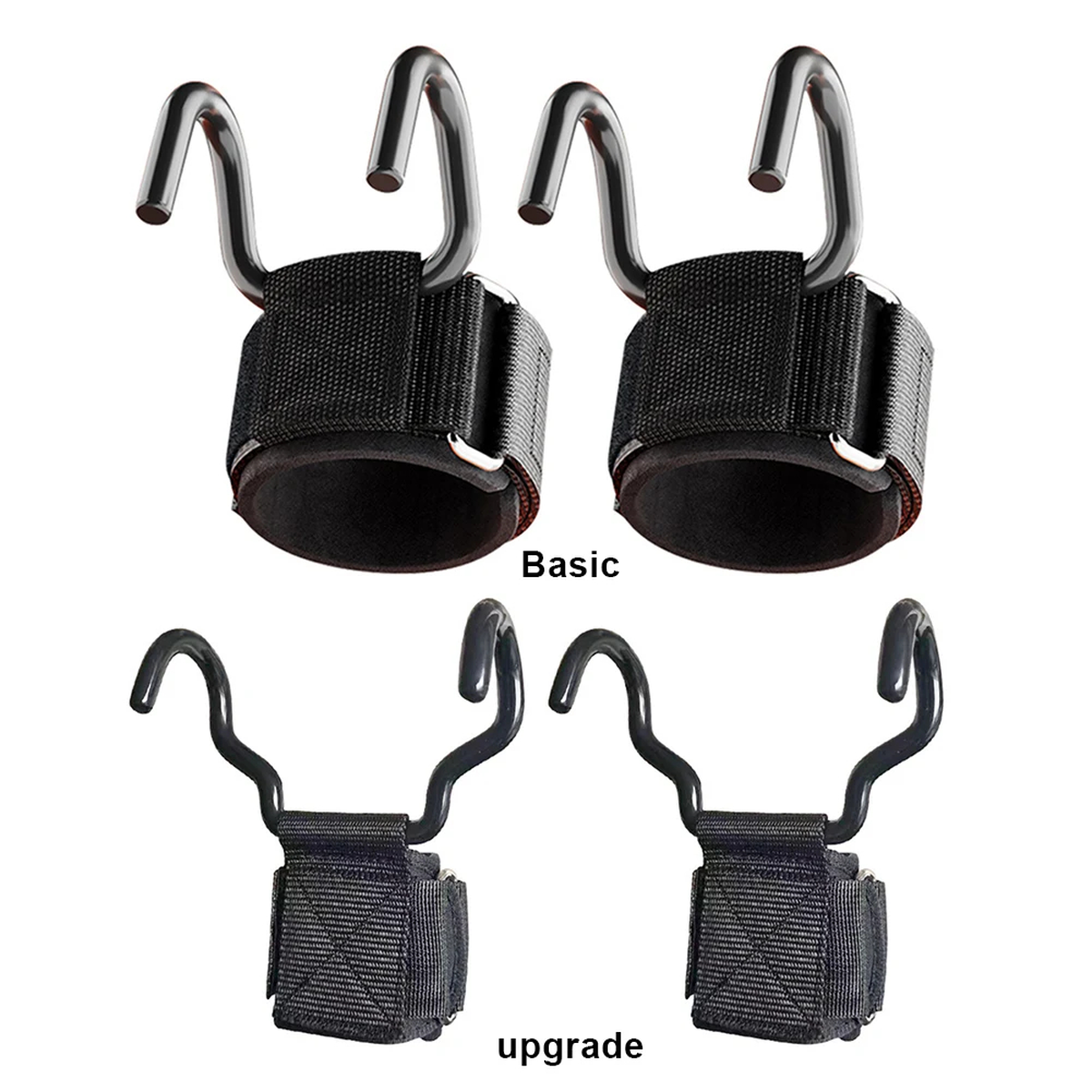 Weightlifting Grip Hooks with Adjustable Padded Wrist Straps