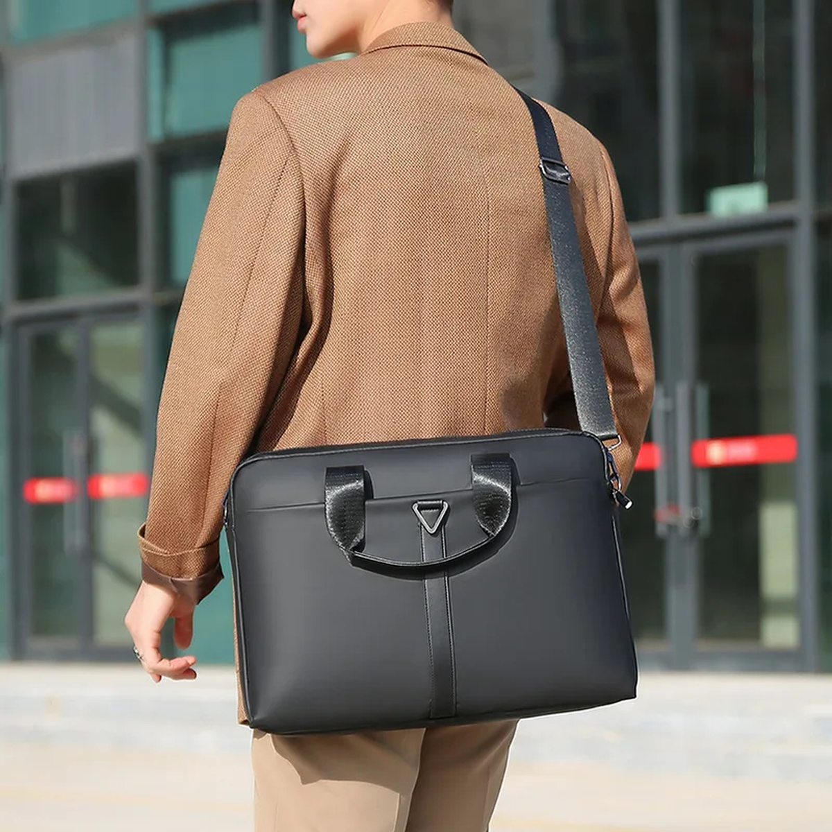 Large Laptop Briefcase with Padded Compartment and Pockets