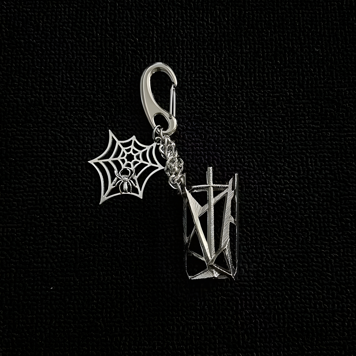 Decorative Lighter Case, Spiderweb Charm & Chain Clip