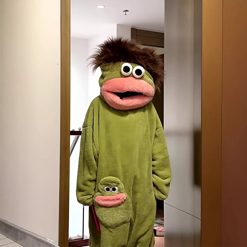 Quirky Clownfish Onesie with Oversized Hood - Cozy Monster Pajamas - TradixPro