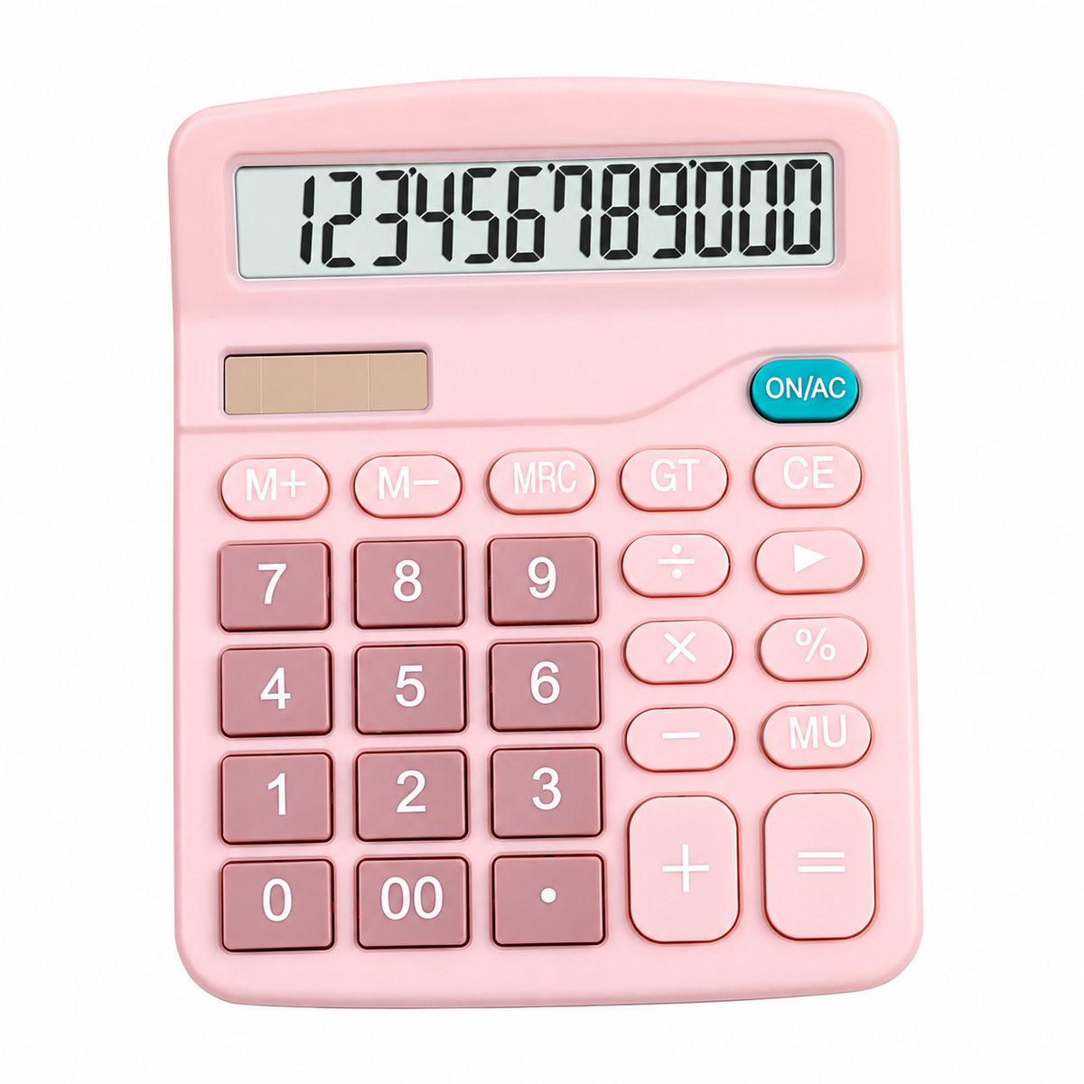 12-Digit Desktop Calculator with Large Keys and Solar Panel