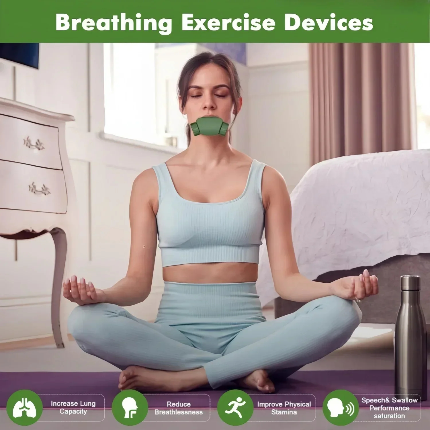 Respiratory Muscle Trainer Dual-Dial Adjustable Resistance