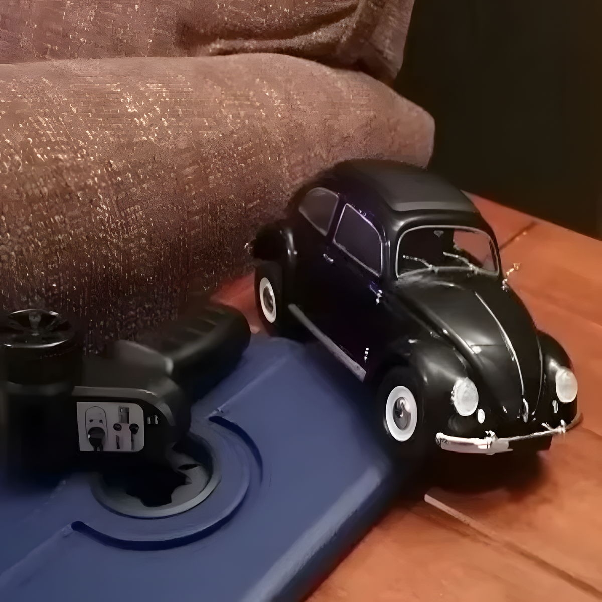 Retro Remote-Control Car with Headlights and Handheld Controller