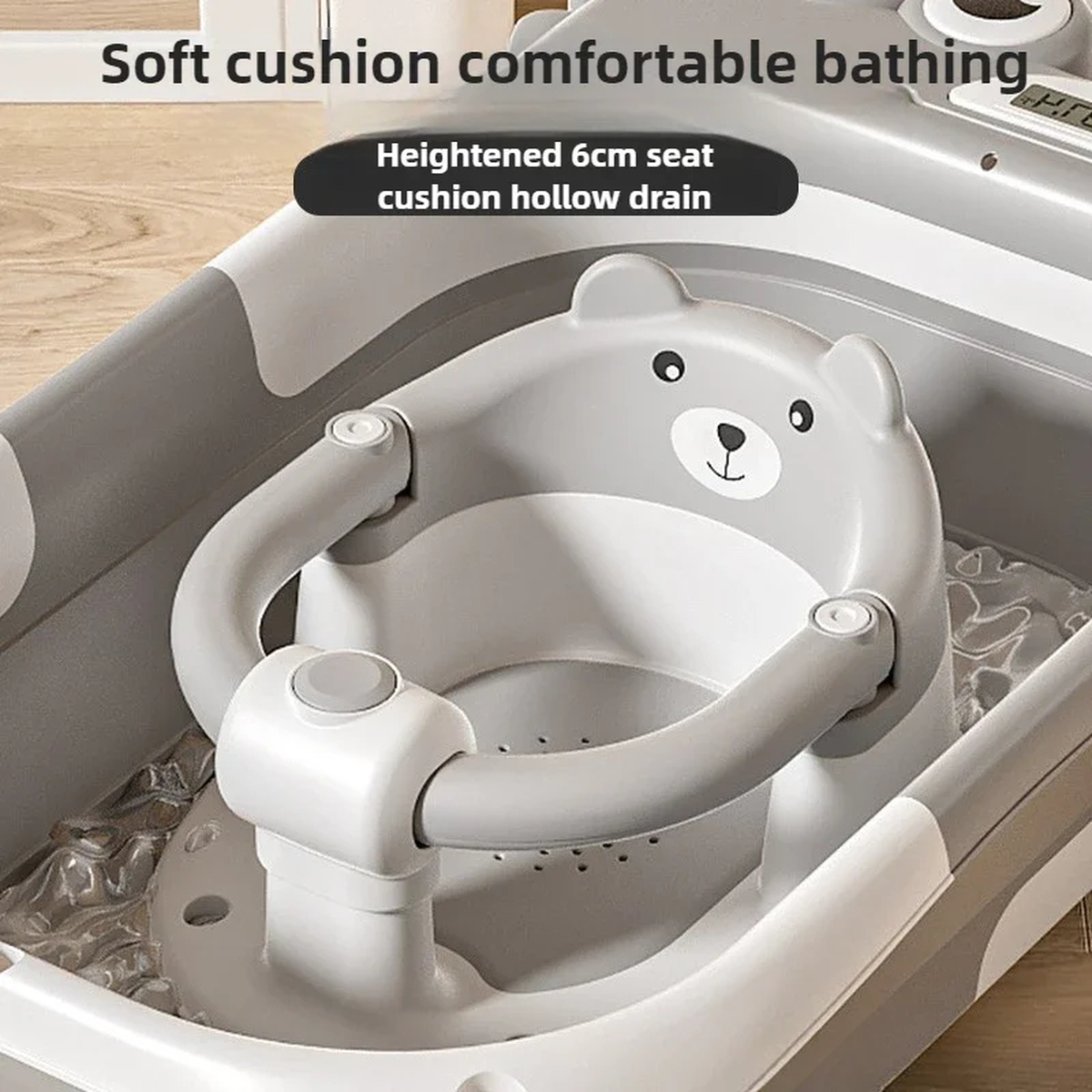 Foldable Baby Bath Support Seat with Suction-Style Feet