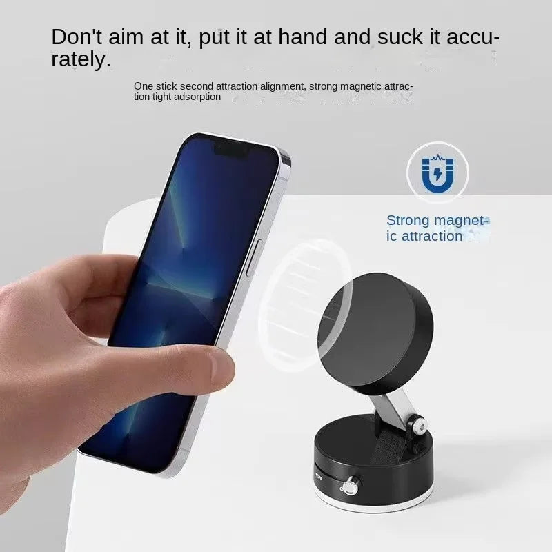 Foldable Magnetic Phone Holder – 360° Vacuum Suction Mount