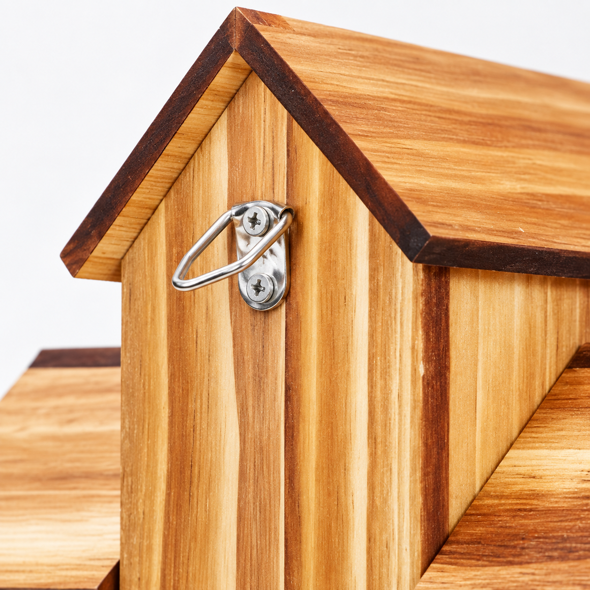 Wooden Hanging Birdhouse with Multi-Roof Design, 15 or 16 cm