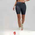 Women's High-Waist Fitted Workout Shorts with Wide Waistband