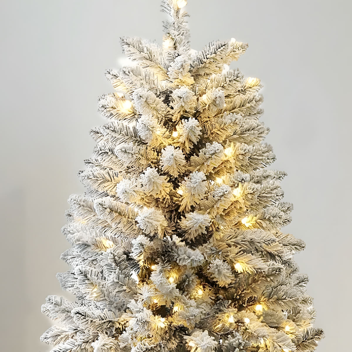 120cm Flocked Christmas Tree, Unlit or Warm-Light Options