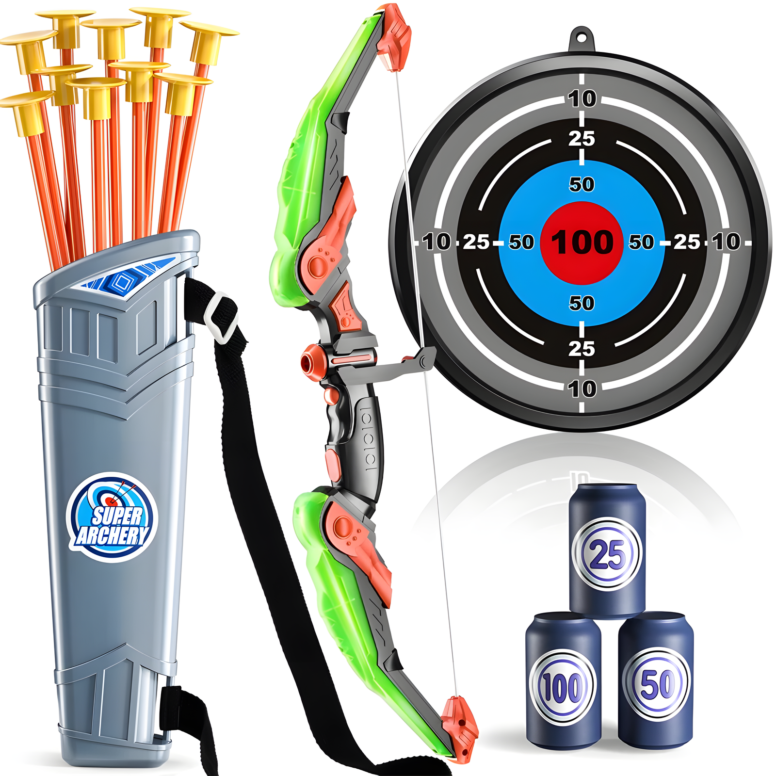Kids Light-Up Bow and Arrow Set – 10 or 20 Soft Arrows