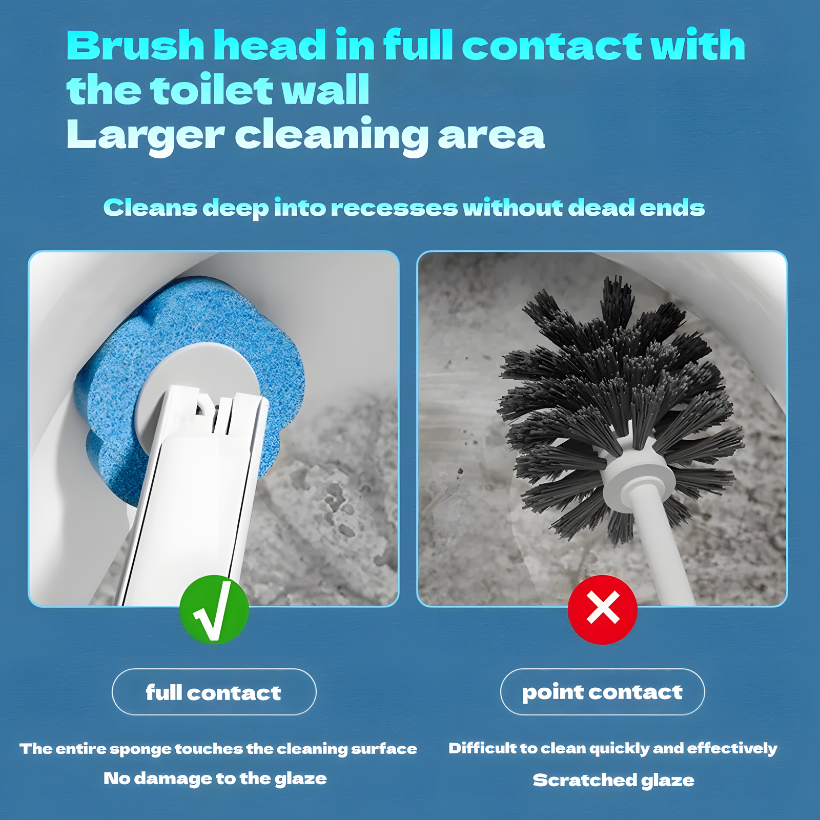 Disposable Toilet Brush with Holder and Refill Heads