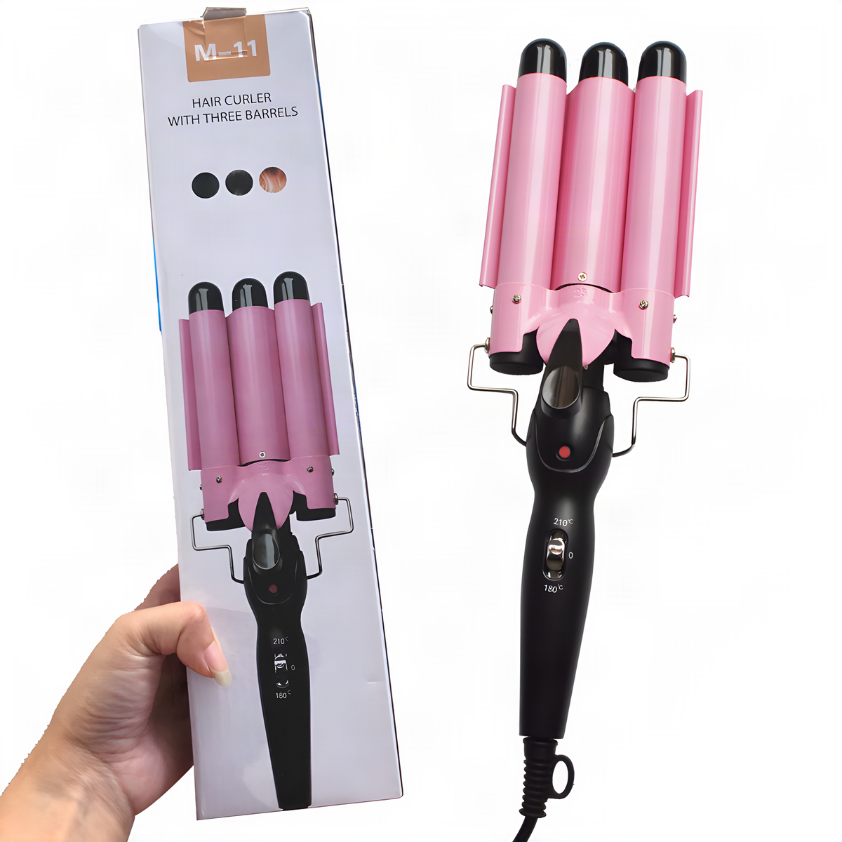 Triple-Barrel Hair Waver in 25 mm and 32 mm with EU or US Plug