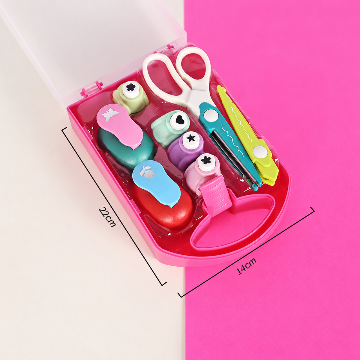Paper Craft Punch and Decorative Scissor Set in Carry Case