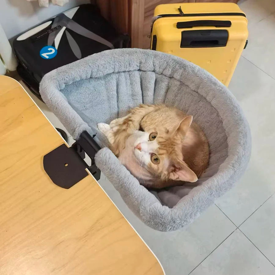 Foldable Cat Desk Bed - Space-Saving Desktop Cat Perch