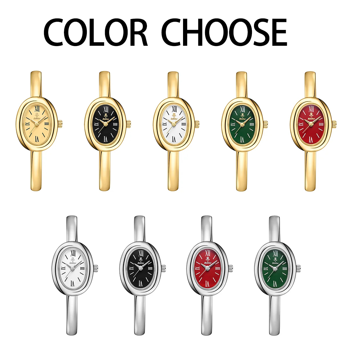Oval Bracelet Watch with Quartz Movement and Color Options