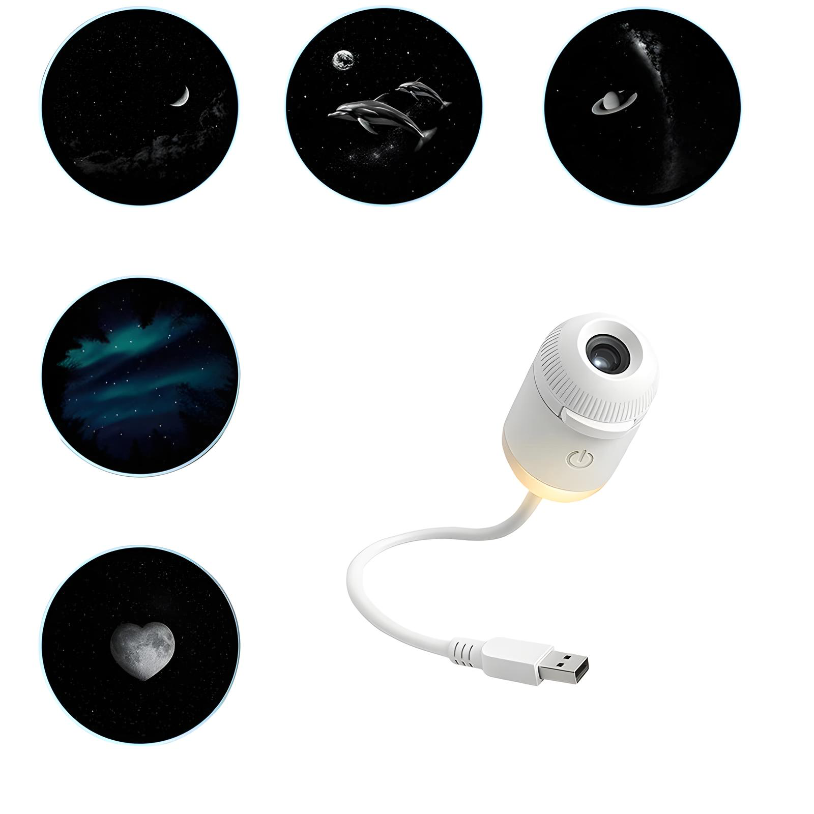 USB Star Projector with Interchangeable Space Slide Discs