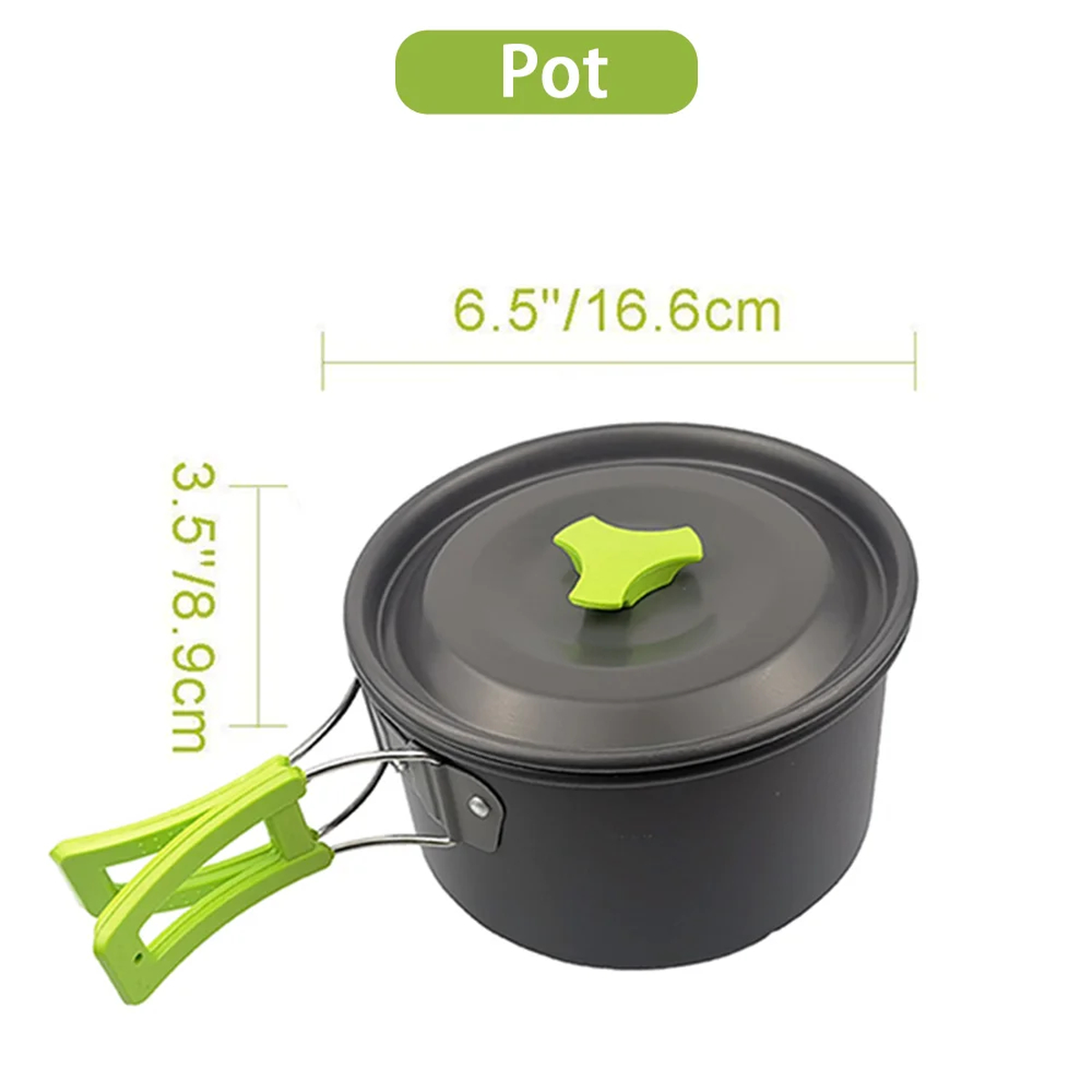 Nesting Camping Cookware Set with Pot, Pan and Kettle Kit