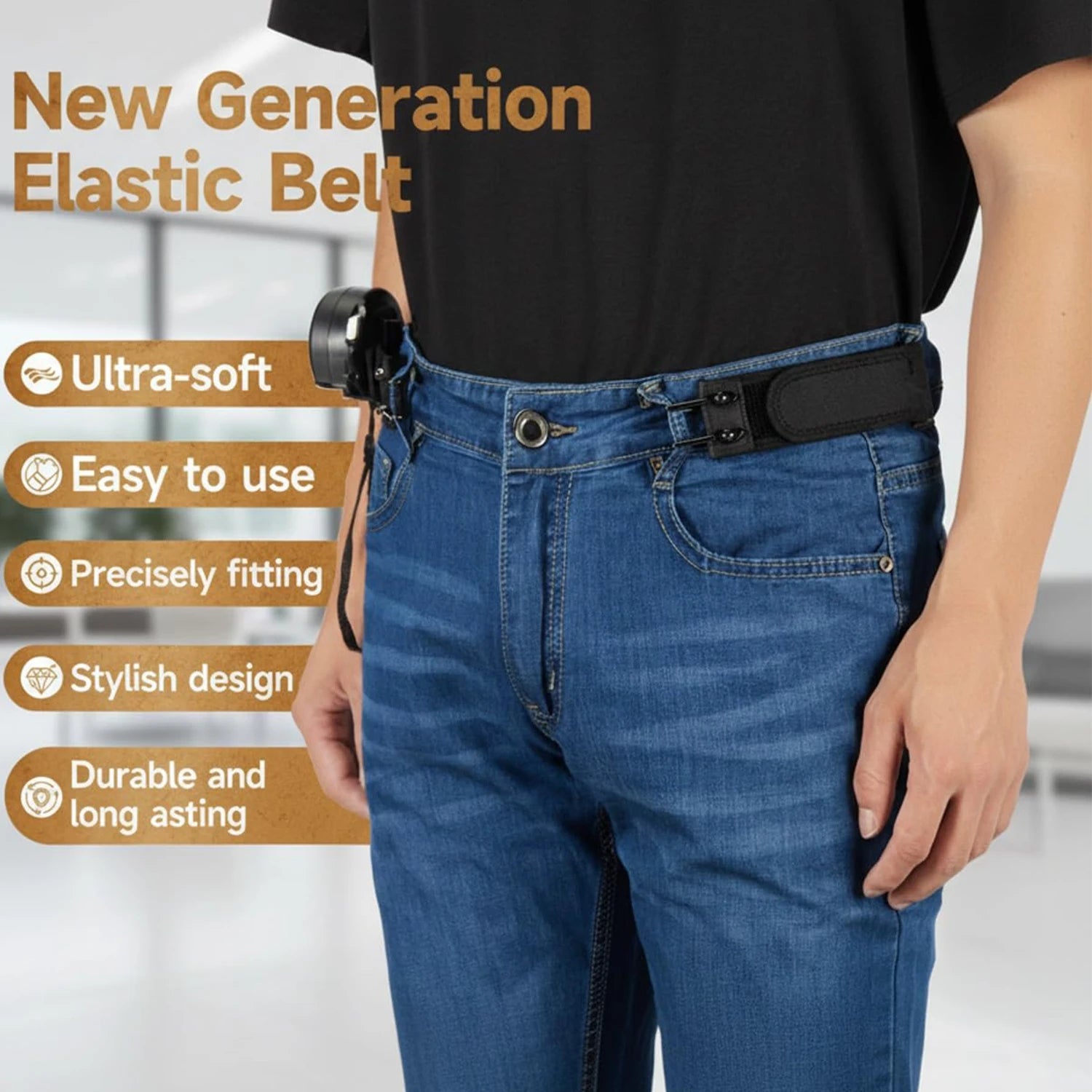 Elastic Buckle-Free Belt – No-Bulge Waist Belt for Men & Women