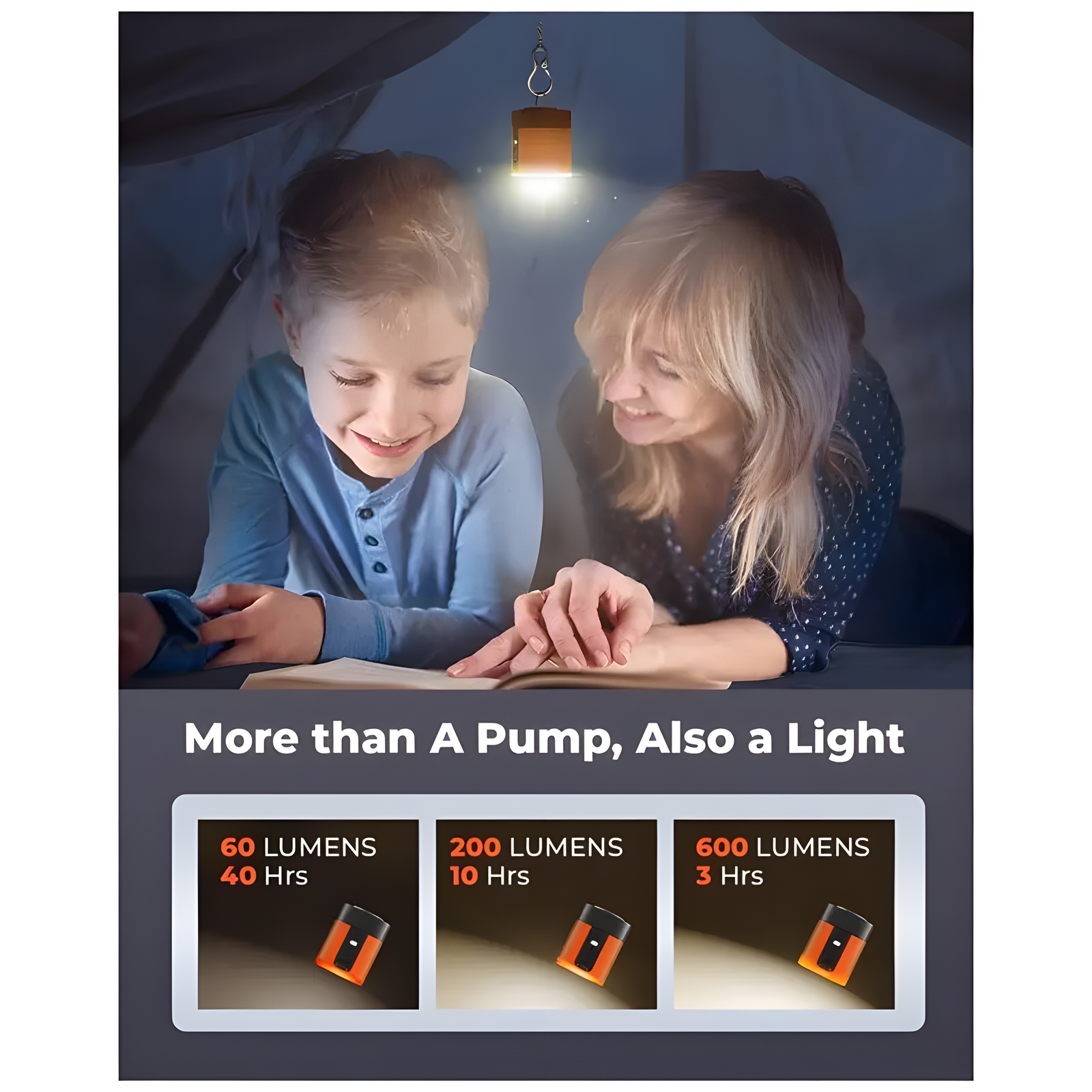 Rechargeable Mini Air Pump with LED Light & Nozzles