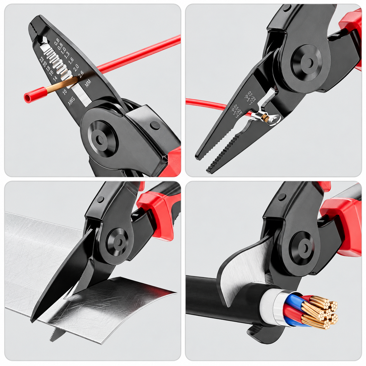 Five-Head Interchangeable Pliers Kit with Storage Case