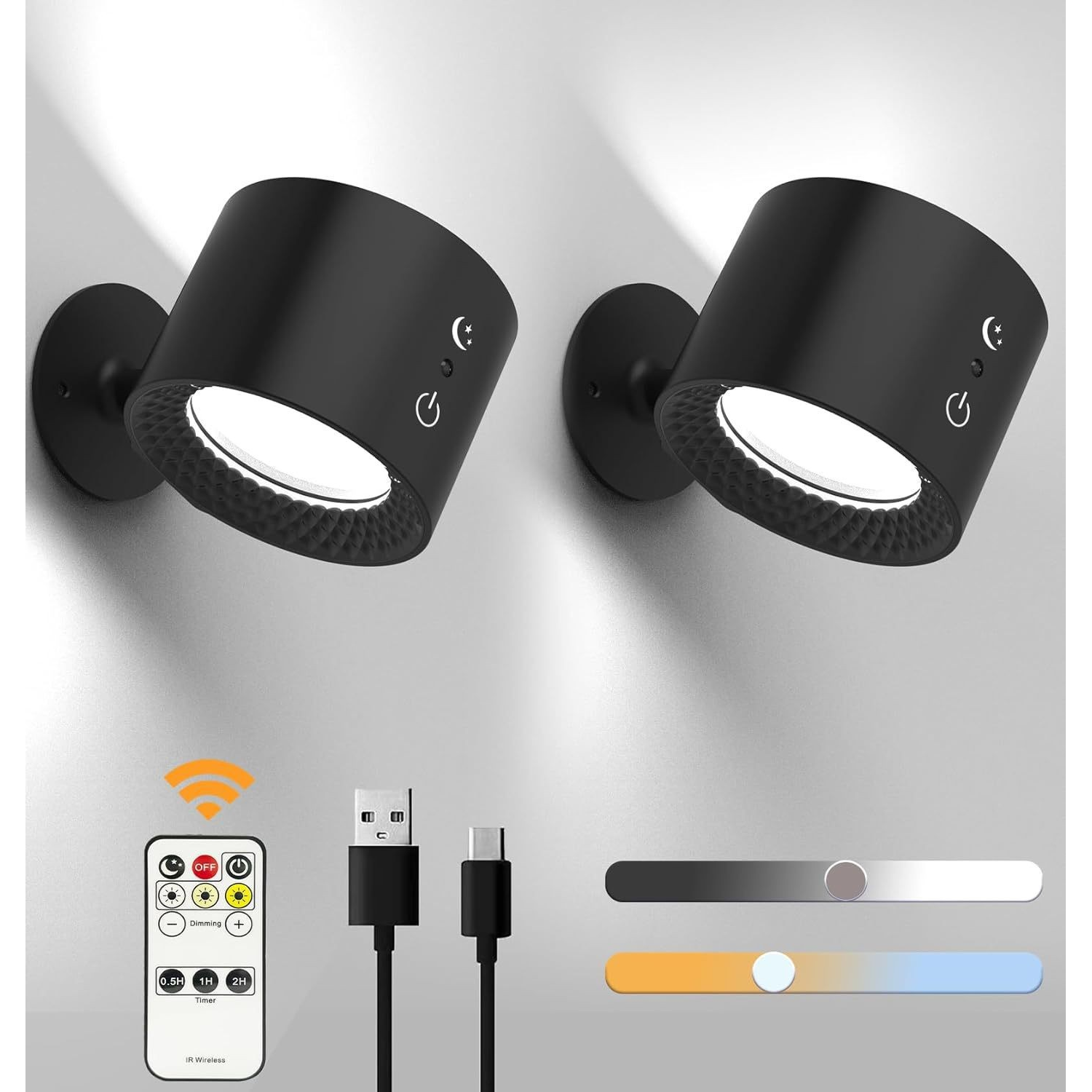 Rechargeable Magnetic Wall Lamp LED Dimmable Standard & RGB