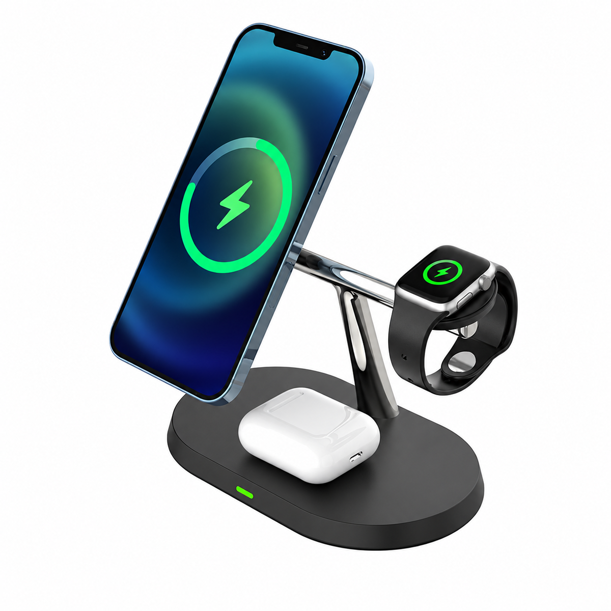 Magnetic Three-Device Charging Stand for Phone and Watch