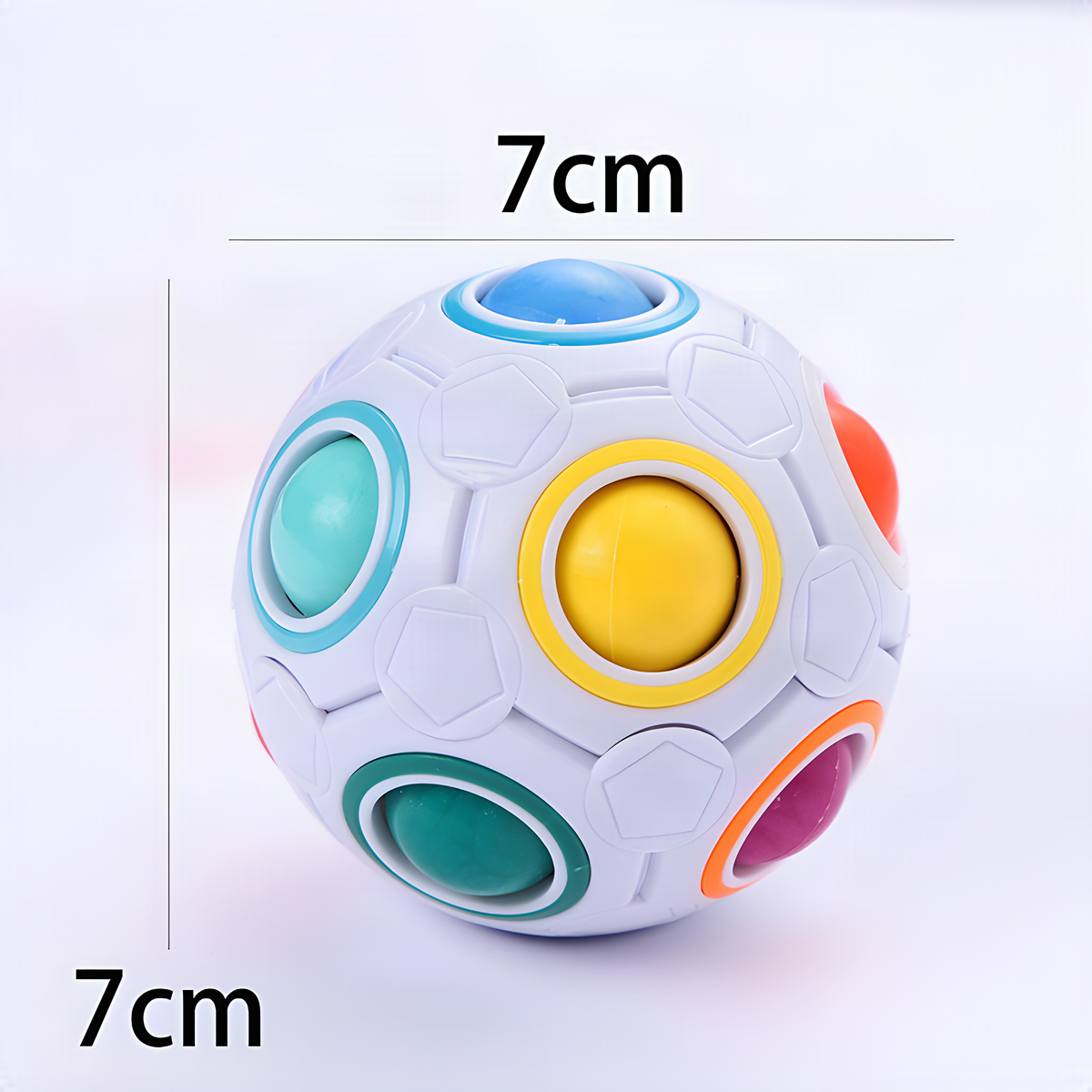Rainbow Puzzle Ball Color-Matching Sliding Challenge, 7 cm
