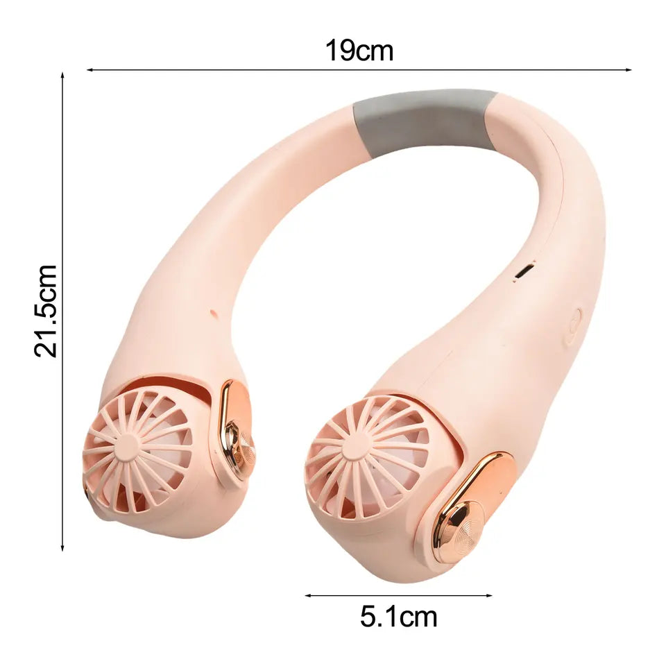 Wearable Bladeless Neck Fan – 3-Speed USB Rechargeable