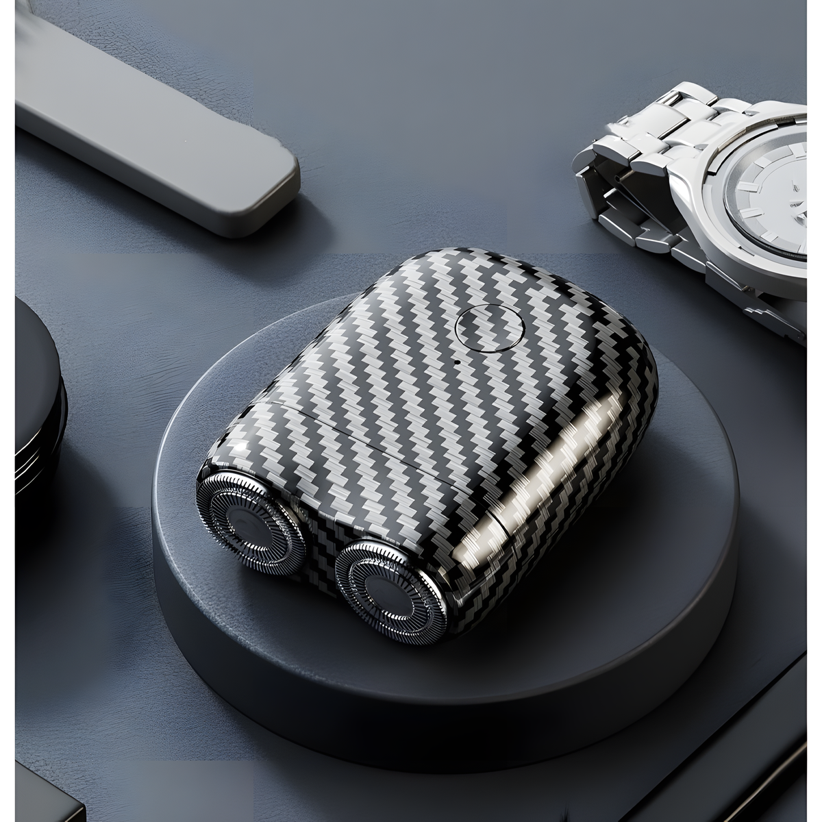 Mini Rechargeable Rotary Travel Shaver with Washable Head
