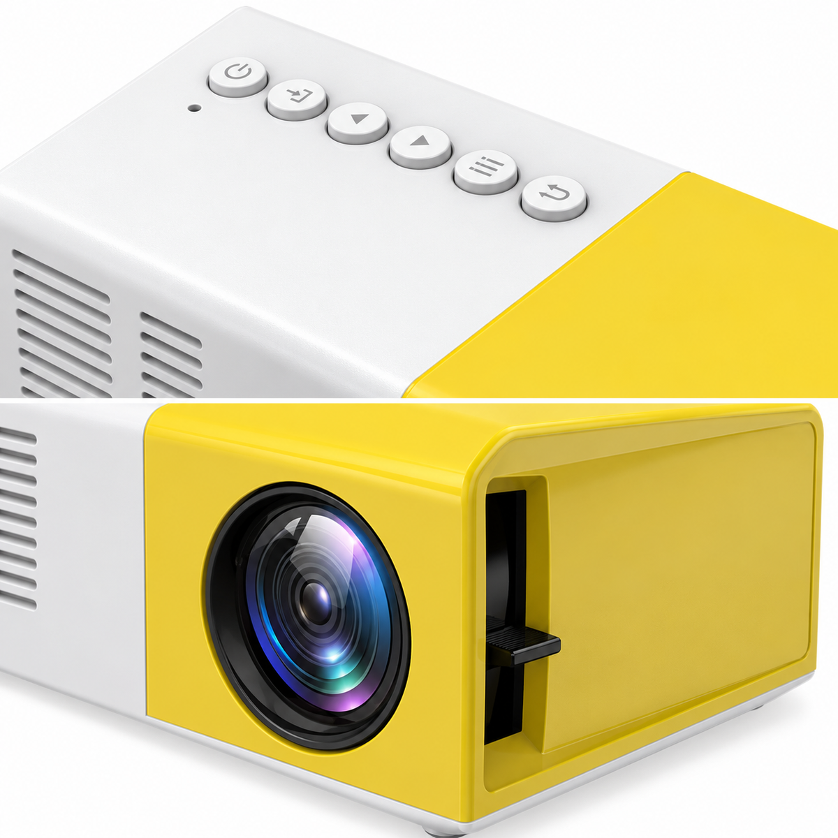 Portable Mini LED Projector with Manual Focus and Top Controls