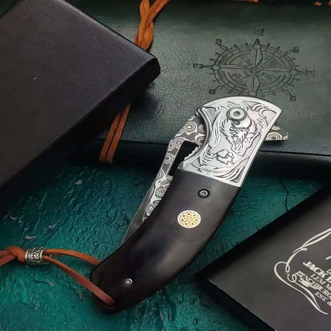 Premium Damascus Steel Folding Knife (Artisan Craftsmanship & Superior Durability)