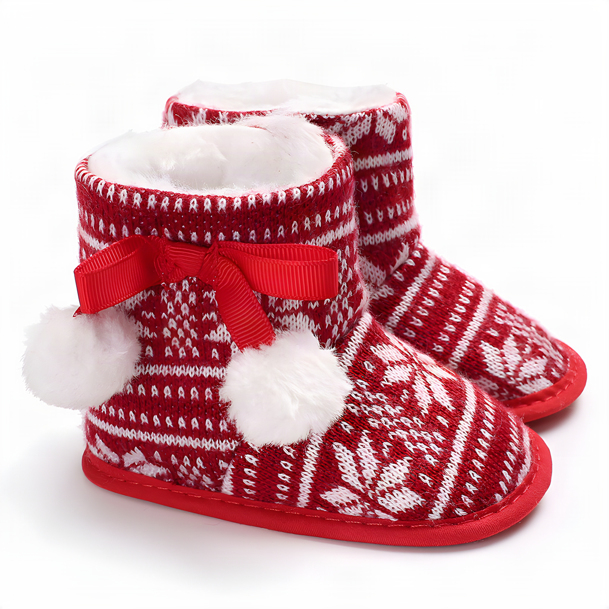 Soft Christmas Baby Booties in 11, 12 and 13 cm Size Options