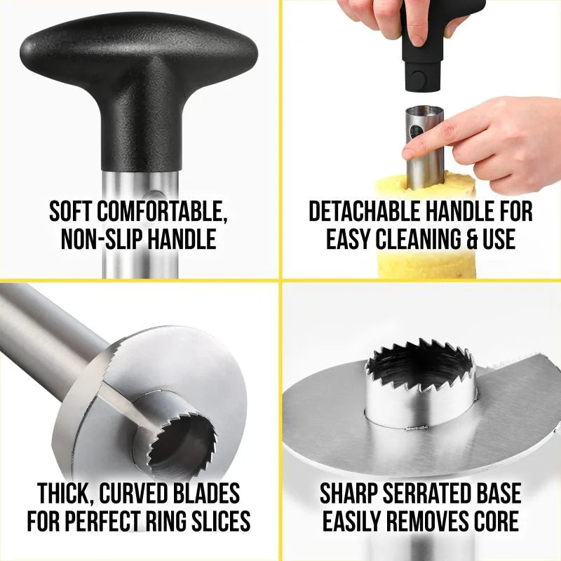 Stainless Steel Pineapple Corer - Easy Slicer & Peeler Tool