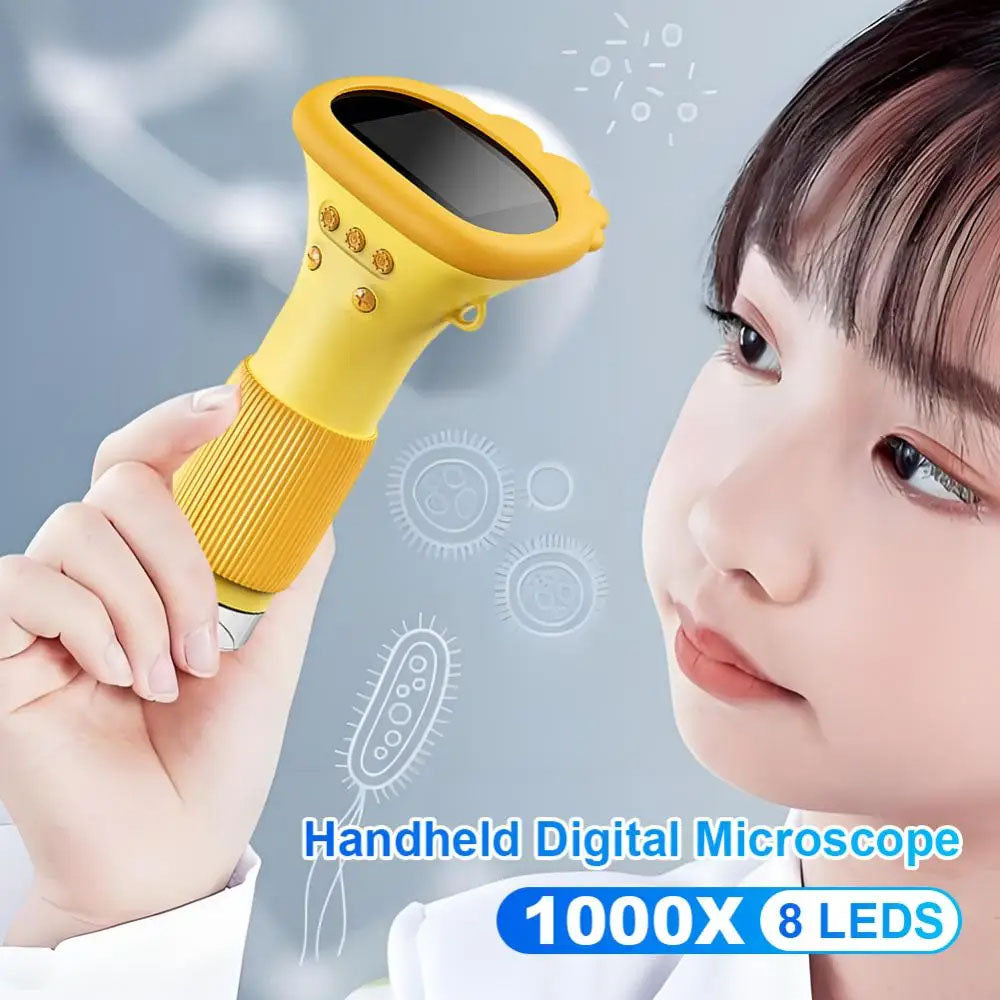 Kids Handheld Digital Microscope 1000x Zoom HD Screen 2 Colors