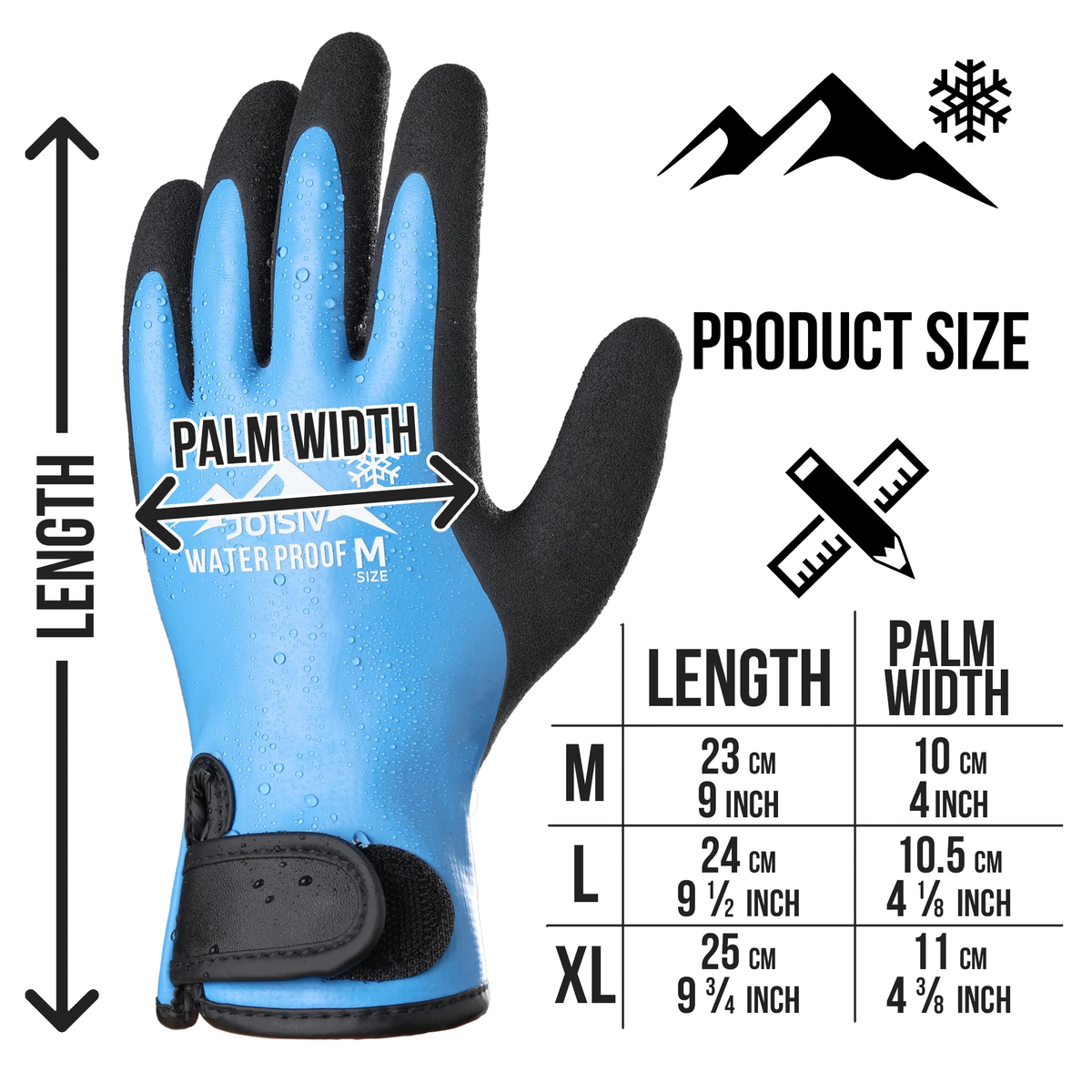 Fleece-Lined Winter Work Gloves with Adjustable Wrist Straps