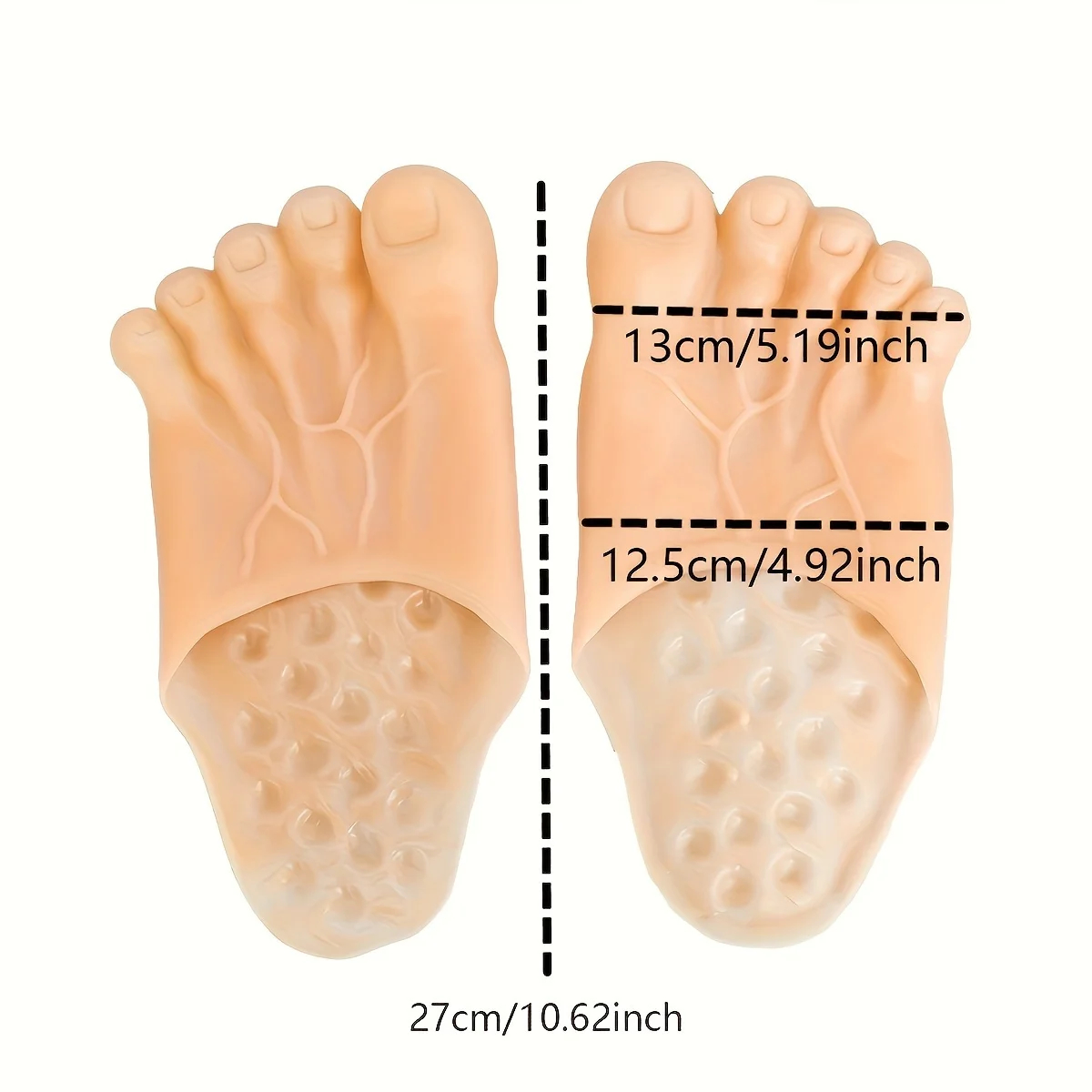 Giant Barefoot Prank Slippers, Oversized Costume Party Slides