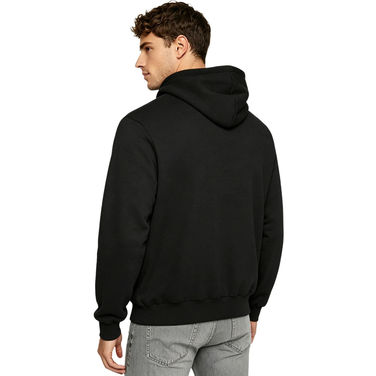 Men's Pullover Hoodie with Wide Crossover Front Pouch Design