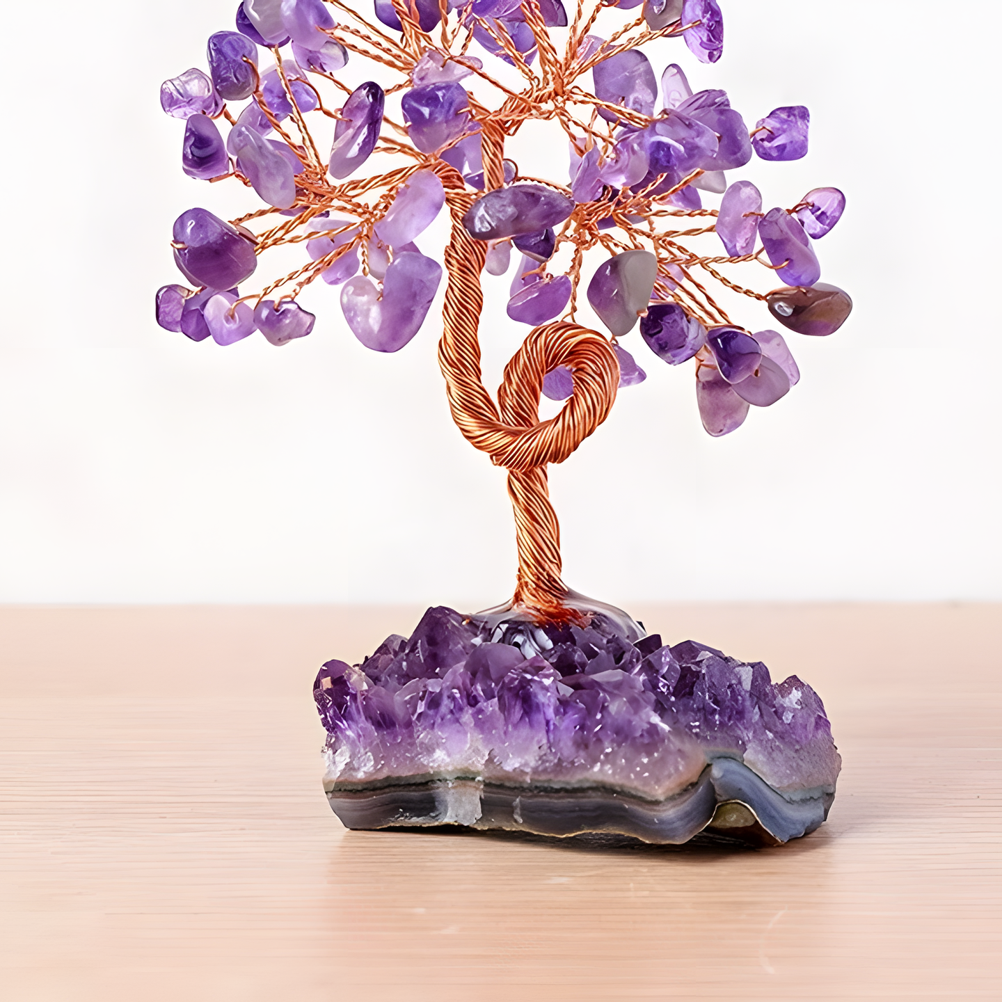 Amethyst Crystal Money Tree Handmade Copper Wire 3 Sizes
