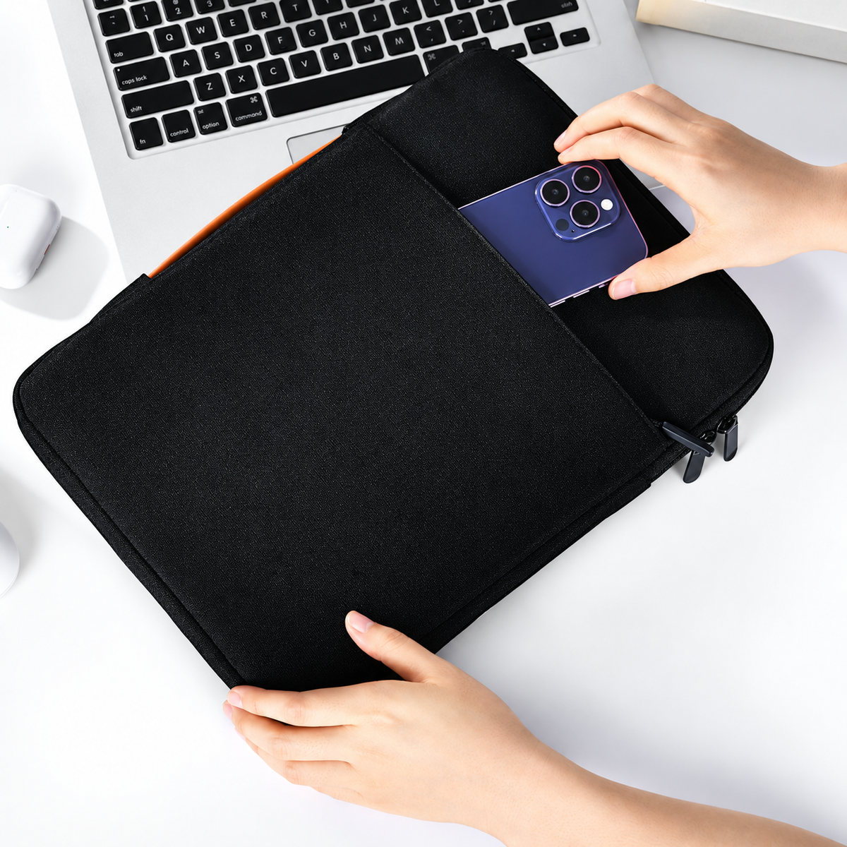 Padded Laptop Sleeve, Accessory Pocket and Luggage Strap