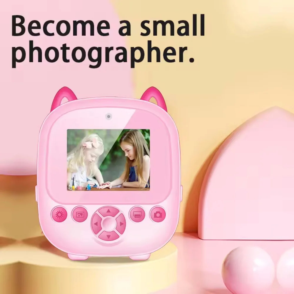 Kids Instant Print Camera with Front Lens and Thermal Printer
