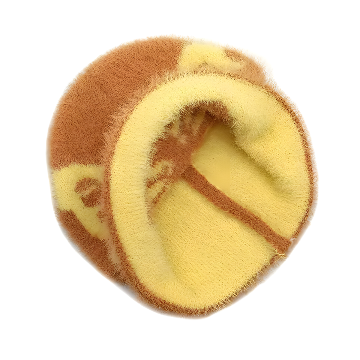 Fuzzy Butterfly Knit Beanie with Contrast Motif in Seven Colors