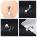 Clip-On Belly Button Piercing – No-Pain Fake Navel | CZ Crystal