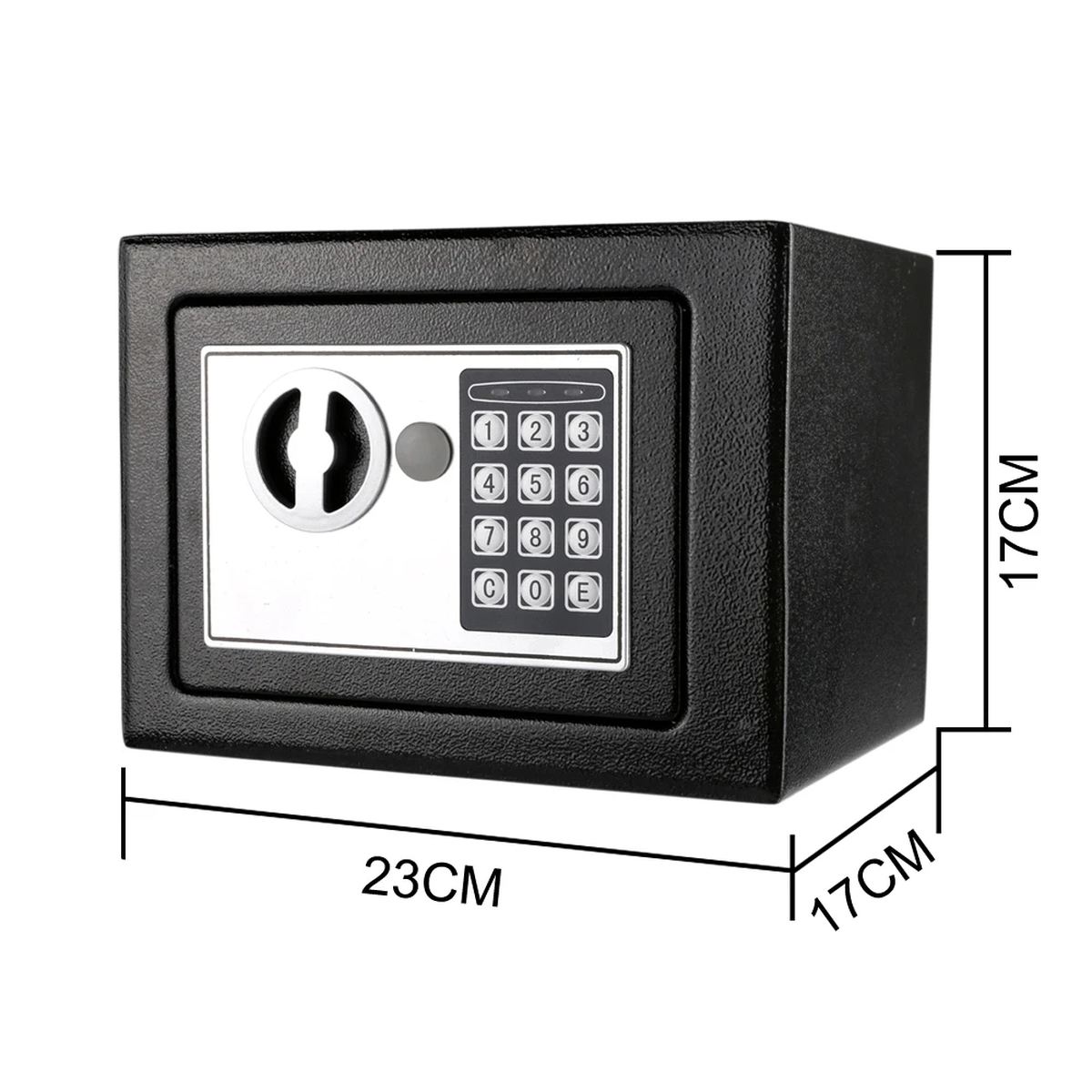 Compact Electronic Keypad Safe, Steel Box and Key Override