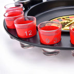 Shot Glass Roulette Drinking Game - 16 Glasses with Spinning Wheel | Party Game Set