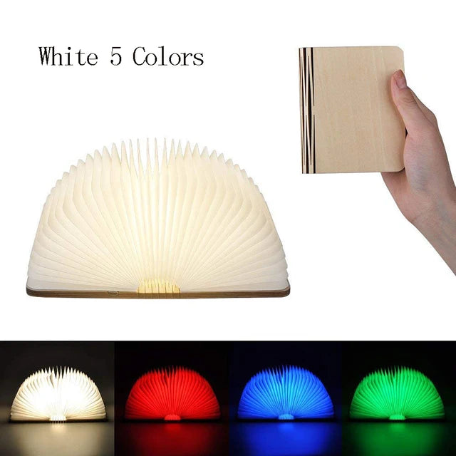 Folding Wooden Book Lamp USB Touch Dimmable LED Night Light