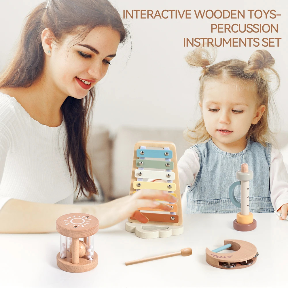 Wooden Musical Toy Set for Rhythm Play and Early Learning
