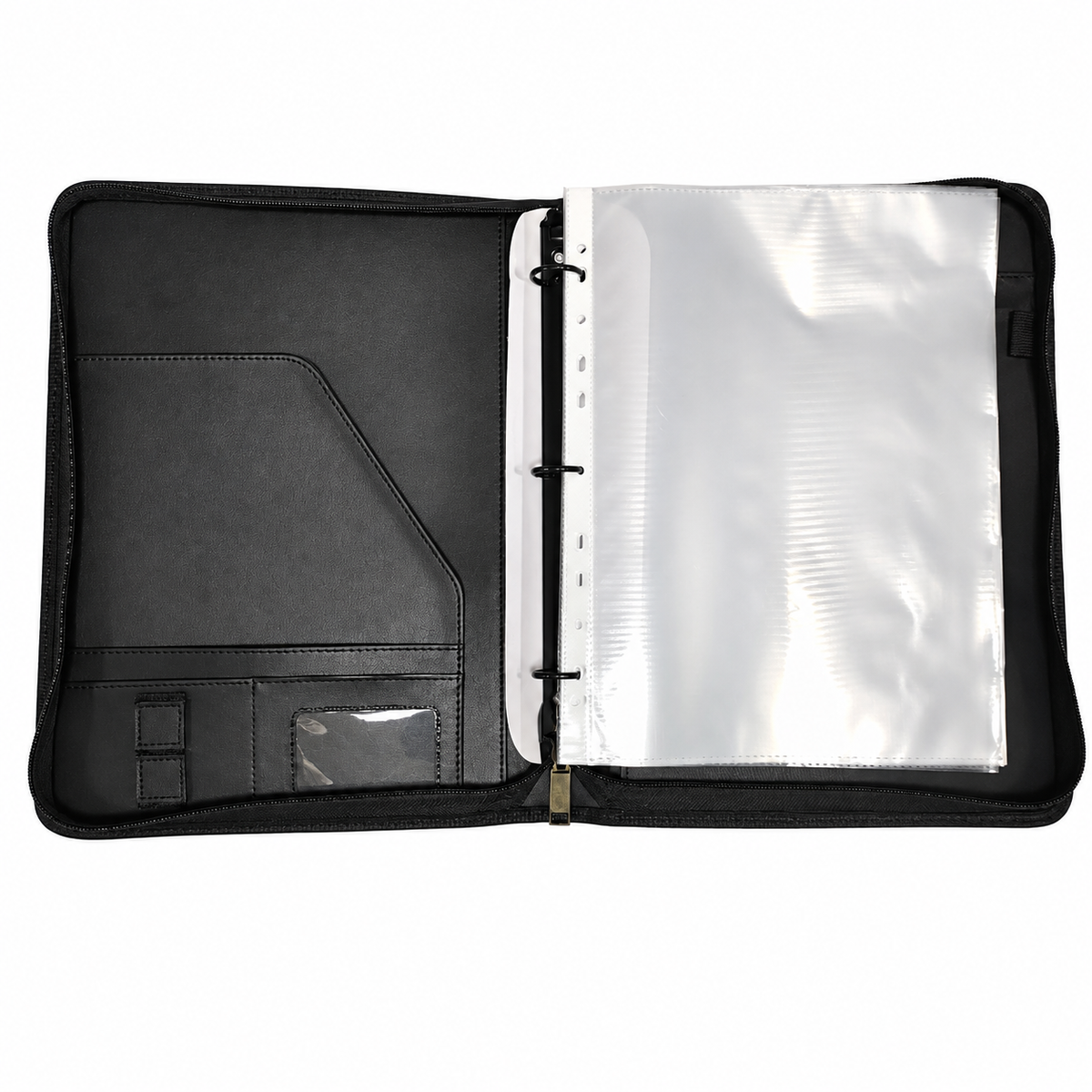 A4 Three-Ring Zippered Document Binder with Organizer Pockets