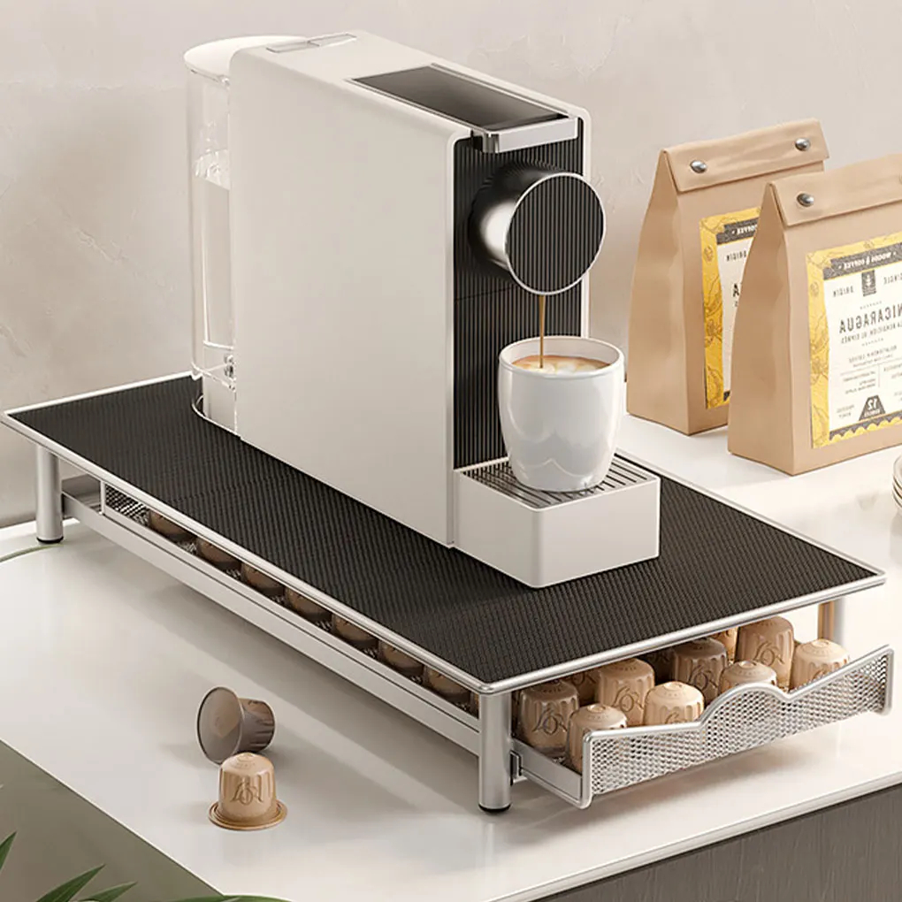 Pull-Out Coffee Capsule Drawer Rack for Organized Kitchen Storage