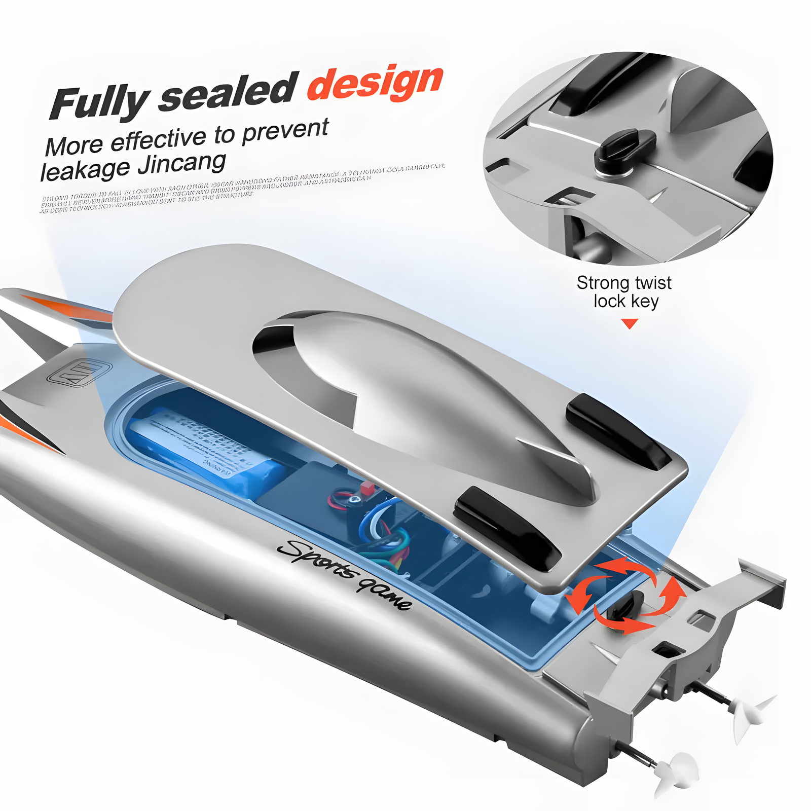 Rechargeable Remote Control Speed Boat for Outdoor Water Play